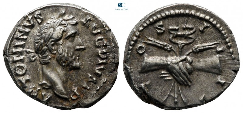 Antoninus Pius AD 138-161. Rome
Denarius AR

18 mm, 3,62 g

ANTONINVS AVG P...