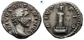 Divus Antoninus Pius AD 161. Struck circa AD 161. Rome. Denarius AR