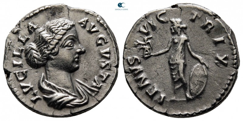 Lucilla AD 164-169. Rome
Denarius AR

18 mm, 3,32 g

LVCILLA AVGVSTA, drape...