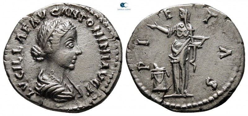 Lucilla as Augusta AD 164-182. Rome
Denarius AR

19 mm, 2,94 g

LVCILLAE AV...