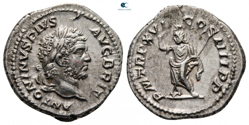 Caracalla AD 198-217. Rome
Denarius AR

18 mm, 3,44 g

ANTONINVS PIVS AVG B...