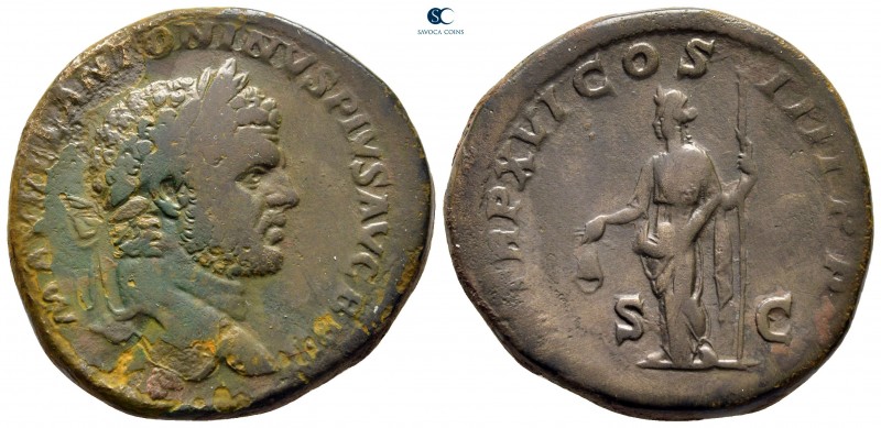 Caracalla AD 198-217. Rome
Sestertius Æ

31 mm, 22,13 g

M [AVREL] ANTONINV...