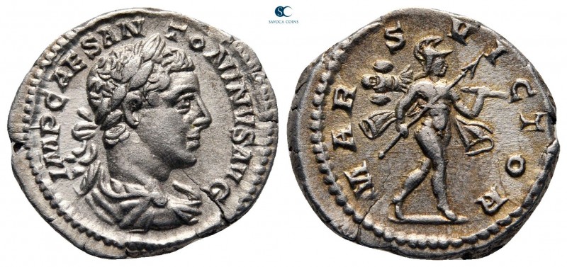 Elagabal AD 218-222. Struck circa AD 219. Rome
Denarius AR

19 mm, 3,18 g

...