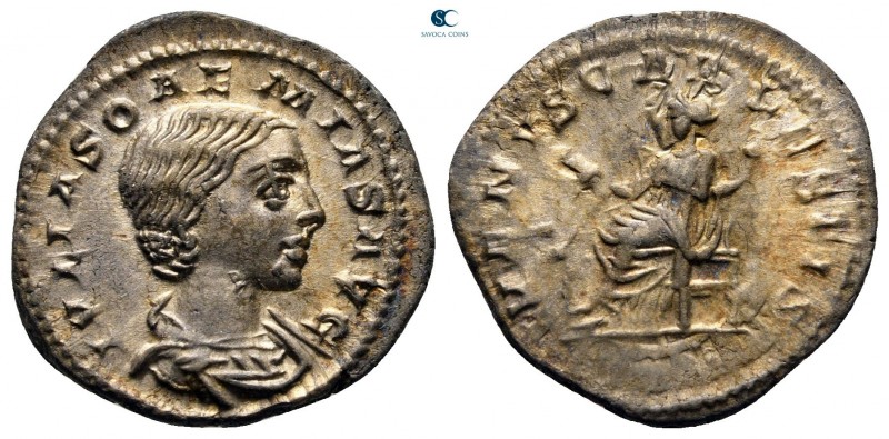 Julia Soaemias. Augusta AD 218-222. Rome
Denarius AR

20 mm, 3,01 g

IVLIA ...