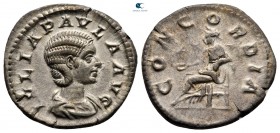 Julia Paula. Augusta AD 219-220. Rome. Denarius AR