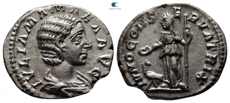 Julia Mamaea. Augusta AD 222-235. Rome
Denarius AR

21 mm, 2,82 g

IVLIA MA...