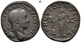 Severus Alexander AD 222-235. Struck AD 232. Rome. Sestertius Æ