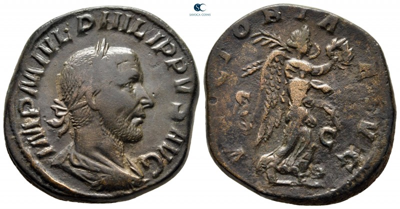 Philip I Arab AD 244-249. Stuck AD 244. Rome
Sestertius Æ

31 mm, 21,10 g

...