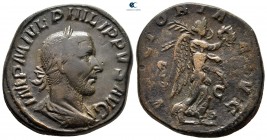 Philip I Arab AD 244-249. Stuck AD 244. Rome. Sestertius Æ