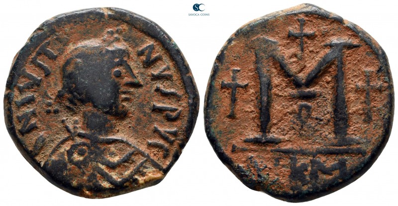 Justin I AD 518-527. Nikomedia
Follis or 40 Nummi Æ

28 mm, 16,10 g

 D N I...