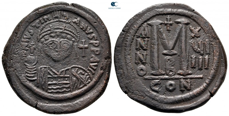 Justinian I AD 527-565. Constantinople
Follis or 40 Nummi Æ

34 mm, 20,35 g
...