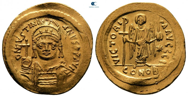 Justinian I AD 527-565. Struck AD 545-565. Constantinople. 10th officina
Solidu...
