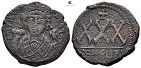 Tiberius II Constantine AD 578-582. Theoupolis (Antioch). 3/4 Follis or 30 Nummi Æ
