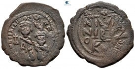 Heraclius with Heraclius Constantine AD 610-641. Cyzicus. Follis Æ