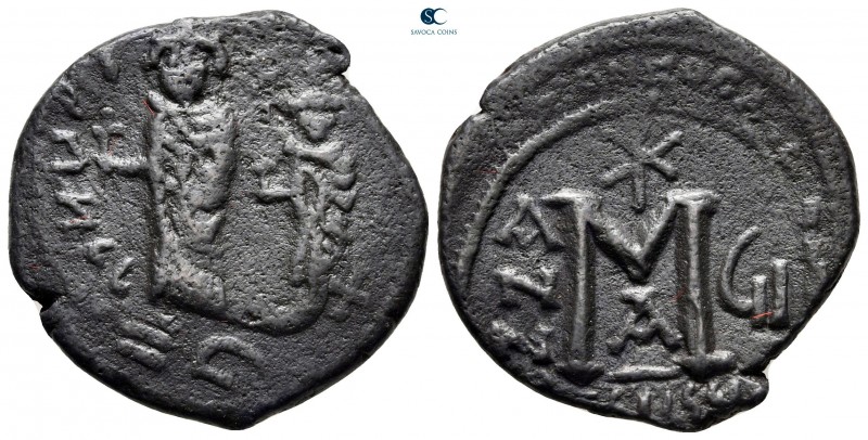 Heraclius with Heraclius Constantine AD 610-641. Seleucia Isauriae
Follis or 40...