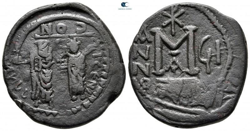 Heraclius with Heraclius Constantine AD 610-641. Seleucia Isauriae
Follis or 40...