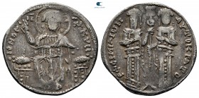 Andronicus II with Michael IX AD 1295-1320. Constantinople. Basilikon AR