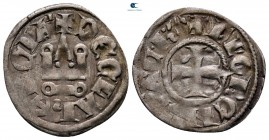 Florent de Hainaut AD 1289-1297. Glarenza (modern Kyllini in Elis). Denier Tournois BI