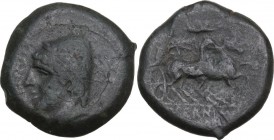 Greek Italy. Samnium, Southern Latium and Northern Campania, Aesernia. AE19.5mm. c. 263-240 BC. Obv. [VOLCA]NOM. Laureate head of Vulcan left, wearing...
