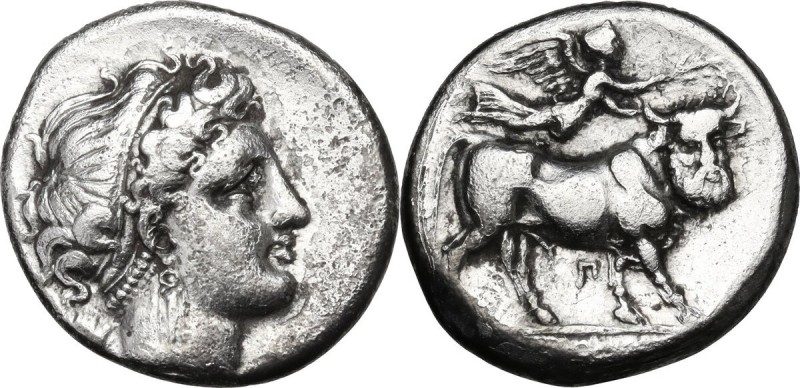 Greek Italy. Central and Southern Campania, Neapolis. AR Didrachm, circa 300-275...