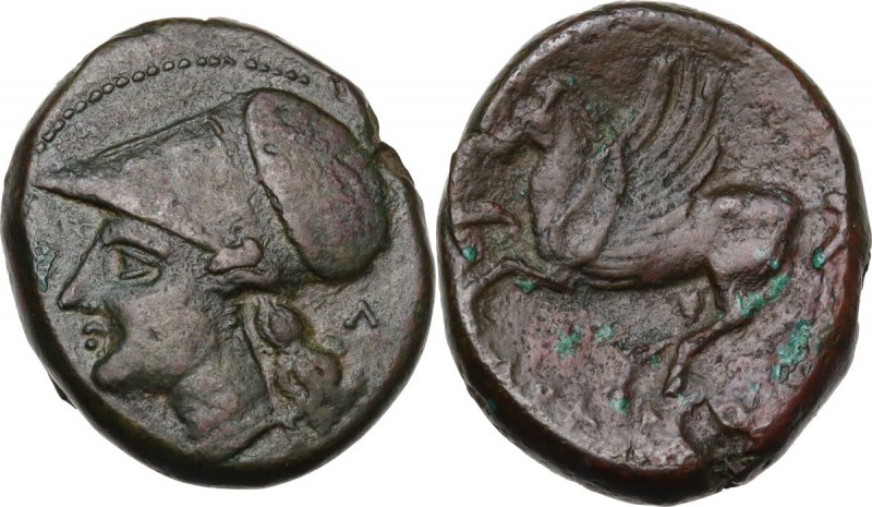 Greek Italy. Bruttium, Locri Epizephyrii. AE 23.5 mm. period of Pyrrhus, c. 280-...