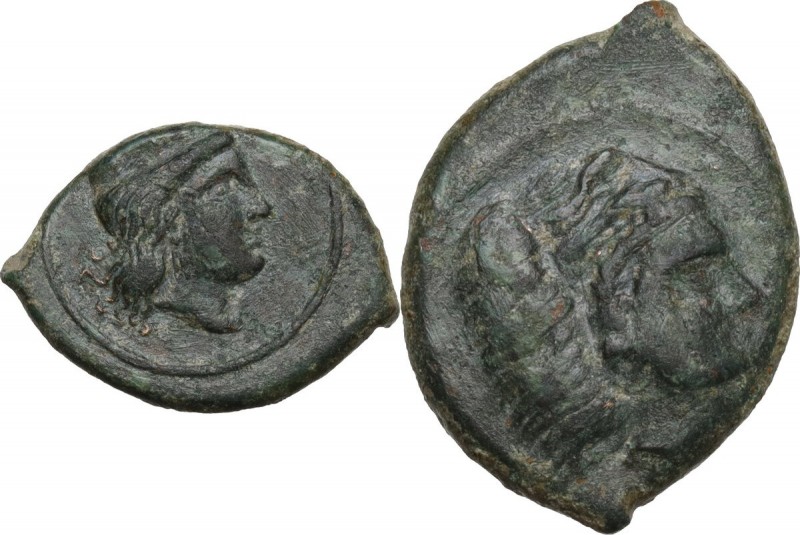 Sicily. Himera (as Thermai Himerenses). AE 12 mm, c. 407-406 BC. Obv. Head of He...