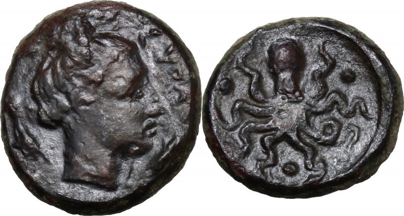 Sicily. Syracuse. Second Democracy (466-405 BC). AE Tetras or Trionkion, 435-415...