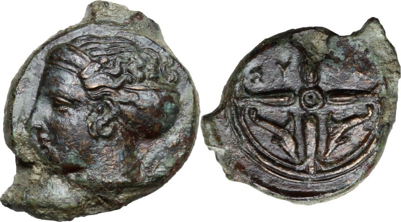 Sicily. Syracuse. Second Democracy (466-405 BC). AE 17 mm, 415-405 BC. Obv. Head...