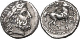 Continental Greece. Kings of Macedon. Philip II (359-336 BC). AR Tetradrachm, Amphipolis mint, c.323-317 BC. Obv. Laureate head of Zeus right. Rev. ΦΙ...
