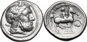 Continental Greece. Kings of Macedon. Philip II (359-336 BC). AR Tetradrachm. Struck under Philip III, Amphipolis mint, c. 323-315 BC. Obv. Laureate h...