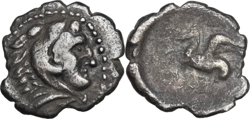 Continental Greece. Illyria, Dyrrhachium. AR Hemidrachm, 344-300 BC. Obv. Head o...