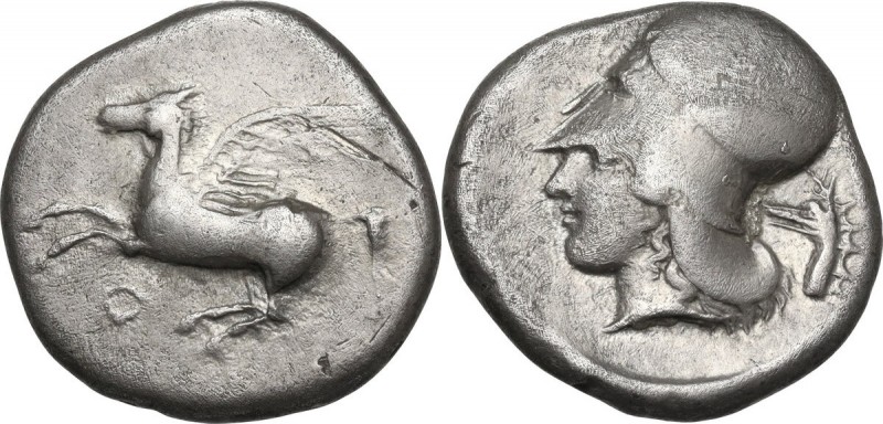 Continental Greece. Corinthia, Corinth. AR Stater, c. 400-375 BC. Obv. Pegasos f...