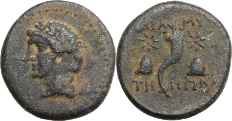 Greek Asia. Mysia, Adramyteion. Time of Mithradates VI (c. 119-63 BC). AE 21 mm....