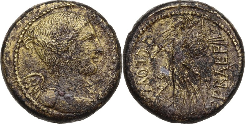 Julius Caesar and C. Clovius. Bronze, end 46-early 45 BC. Obv. [CAESAR DIC TER] ...