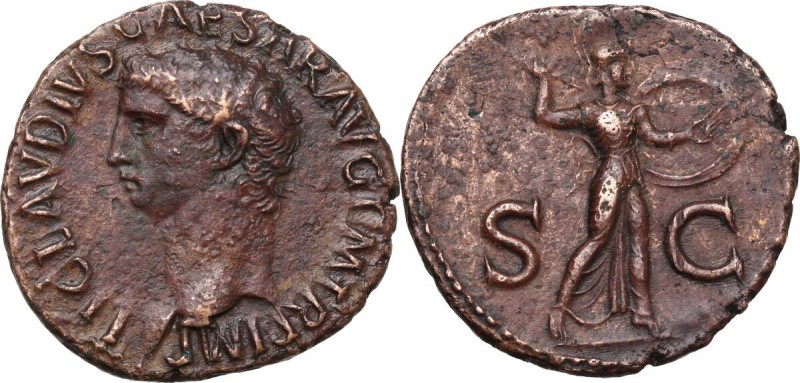 Claudius (41-54). AE As, circa 42-43 AD. Obv. TI CLAVDIVS CAESAR AVG P M TR P IM...