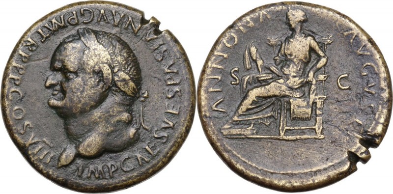 Vespasian (69-79 AD). Æ Sestertius, Rome mint, 77-78 AD. Obv. IMP CAES VESPASIAN...