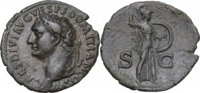 Domitian as Caesar (69-79). AE As, Rome mint, struck under Titus, 80-81 AD. Obv. CAES DIVI AVG VESP F DOMITIAN COS VII. Laureate head left. Rev. S C. ...