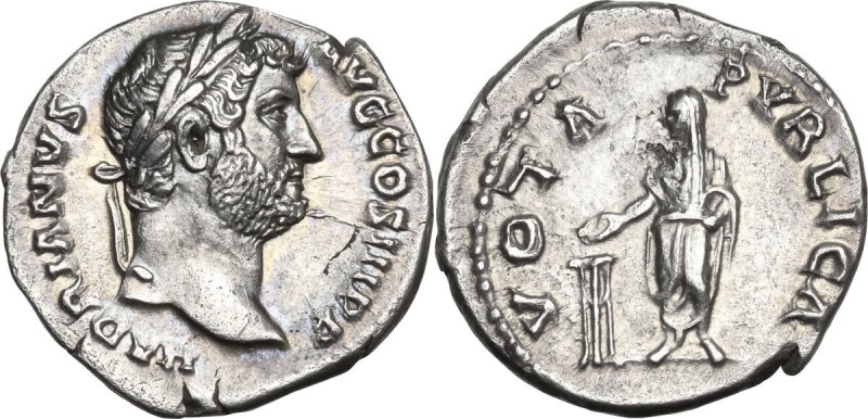 Hadrian (117-138). AR Denarius, Rome mint, 137-July 138 AD. Obv. HADRIANVS AVG C...