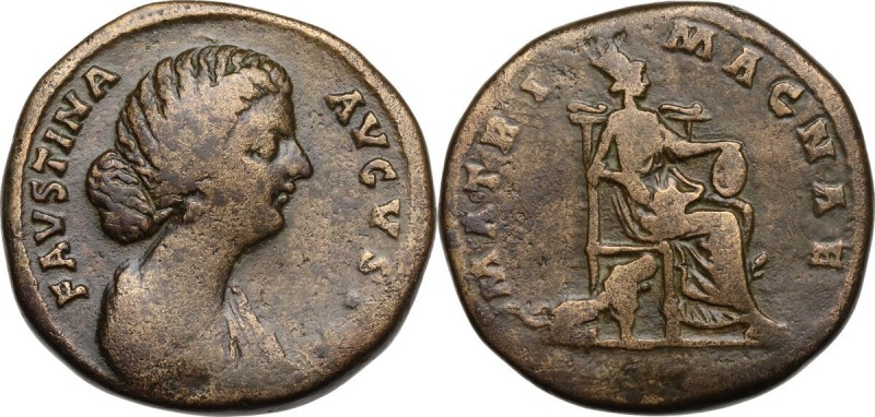 Faustina II, wife of Marcus Aurelius (died 176 AD). AE Sestertius, struck under ...