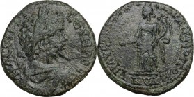 Septimius Severus (193-211). AE 25mm. Marcianopolis mint, Moesia Inferior. Obv. Laureate, draped and cuirassed bust right. Rev. Homonoia standing left...