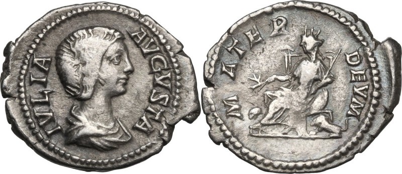 Iulia Domna, wife of Septimius Severus (died 217 AD). AR Denarius, struck under ...