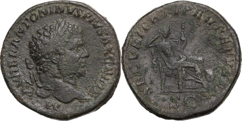 Caracalla (198-217). AE Sestertius, 210-213 AD. Obv. M AVREL ANTONINVS PIVS AVG ...