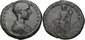 Diadumenian (218 AD). AE 27.5 mm. Nicopolis ad Istrum mint, Moesia Inferior. Obv. Bare-headed, draped and cuirassed bust right. Rev. Nemesis-Dikaiosyn...