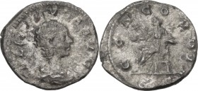Julia Paula, first wife of Elagabalus (219-220). AR Denarius, struck under Elagabalus, 219-220 AD. Obv. IVLIA PAVLA AVG. Draped bust right. Rev. CONCO...