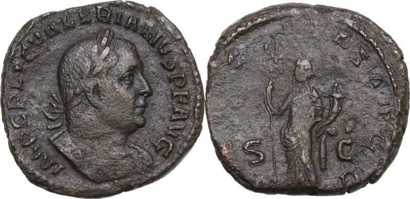 Valerian I (253-260). AE Sestertius, 254-256 AD. Obv. IMP C P LIC VALERIANVS P F...