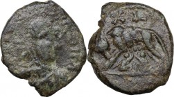 Ostrogothic Italy, Athalaric (526-534). AE 40 Nummi (Follis), Rome mint. Obv. INVICT-A ROMA. Helmeted and cuirassed bust of Roma right. Rev. She-wolf ...