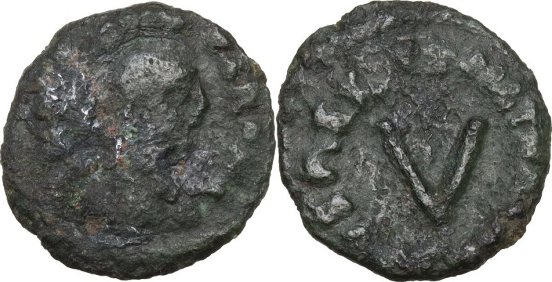 Ostrogothic Italy, Athalaric (526-534). AE Pentanummium. Ravenna mint. Obv. INVI...