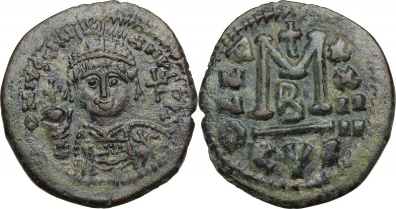 Justinian I (527-565). AE Follis, Cyzicus mint, RY 24 (550/1 AD). Obv. DN IVS ST...