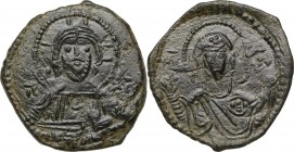 Romanus IV, Diogenes (1068-1071). AE Anonymous Follis. Obv. Nimbate bust of Christ facing, raising right hand in benediction. Rev. Facing bust of the ...