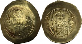 Michael VII Ducas (1071-1078). EL Histamenon Nomisma, Constantinople mint. Obv. Christ Pantokrator enthroned facing. Rev. Crowned facing bust of Micha...